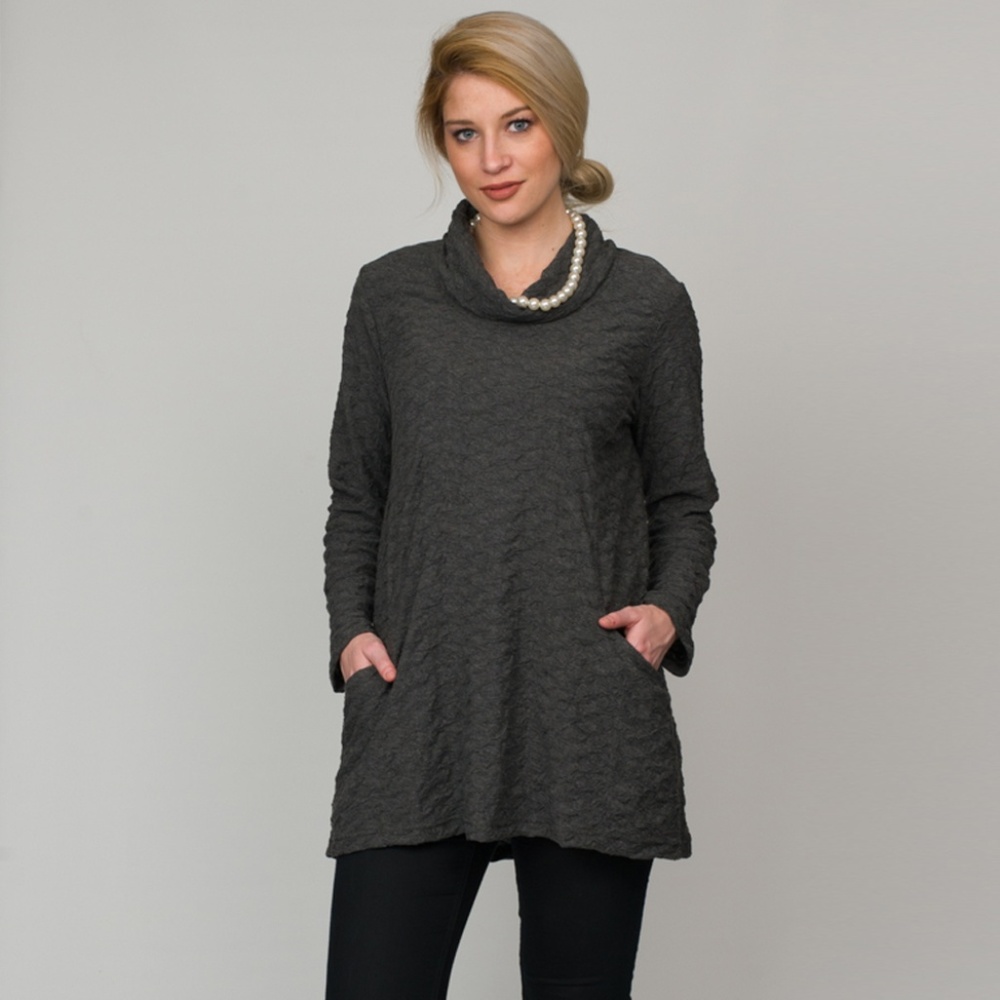 Cowl Neck Dark Grey Tunic